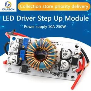 Aluminum plate 250W high power step-up constant current voltage LED driver power supply for car laptop