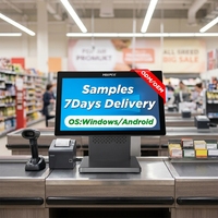 Système POS professionnel OEM ODM 15,6 pouces à double écran, Windows 10 Pro, fabricant de terminaux de point de vente tout-en-un avec écran tactile