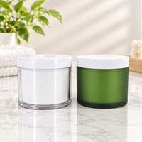 Pot cosmétique double paroi en PET transparent de 200 ml avec couvercle à vis, emballage pour crème de soin, lotion, beurre corporel