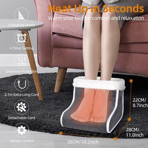 100W Chauffe-pieds électriques pour personnes âgées Chauffe-pieds électrique en flanelle ultra douce - Product Image 2