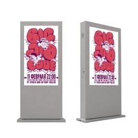 Écran d'affichage LED Totem Publicitaire, Kiosque Extérieur en Libre-Service, Cadre Photo Numérique Mural Effet Bois 4K