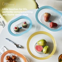 China Creative Color Checked Handgemaakte Polypropyleen Licht Luxe Retro Yoghurtkom Dessert Fruit Vintage Plaid Platte Plaat Ins