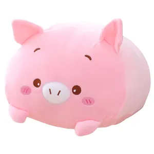 Almohada de peluche de cerdo rosa para cama y dormir, juguete suave de dibujos animados de 23,6 pulgadas, animal de peluche para dormir