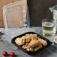 LOKYO Großhandel Wiederverwendbare Stapelbare Schwarze Meal-Prep-Behälter Mikrowellengeeignete To-Go Lebensmittelaufbewahrung Bento-Box mit Transparenten Deckeln