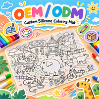 Tapis de dessin en silicone imprimé personnalisé pour bébés et enfants, tapis de dessin en silicone pour enfants