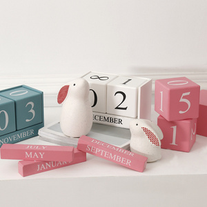 Европейский вечный деревянный календарь в стиле фермерского дома, декоративный, расписанный, настольный, с блоками для отслеживания событий, ежегодный планер, для офиса, для фотографий новорожденных - Product Image 4