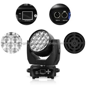 2 in 1 flight case or paper carton packing 19x15W Zoom LED wash mover lights for nightclub bar stage light wash lights