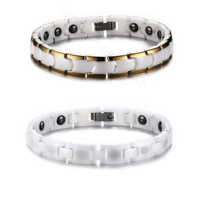 Guangzhou argent blanc en céramique de mode bijoux accessoires en acier inoxydable charme bracelet bracelet mâle - Product Image 1