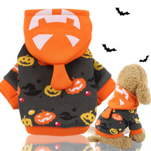 Hoodie Pet <b>Clothes</b> Gray Pumpkin Halloween Dog <b>Cat</b> Costume Winter Hooded Outfit - Product Image 5