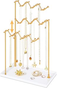 Stylish Gold Jewelry Display <b>Stand</b> Metal Jewelry Organizer for Earrings Rings Necklaces Modern Jewelry <b>Stand</b> for Home Decor - Product Image 2