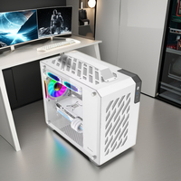 Fantaisie WuKong blanc boîtier PC Portable ordinateur de jeu de bureau MATX verre côté 240ml refroidi à l'eau ITX petit MINI Port TYPE-C