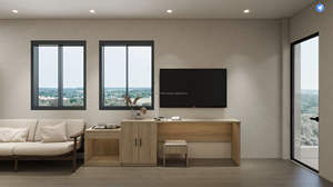 Solución Completa para Dormitorio Doble, Juego de Muebles Económicos para Hotel de 3 Estrellas con 2 Camas Individuales, Mesa de Noche, Armario y Mueble para TV - Product Image 3