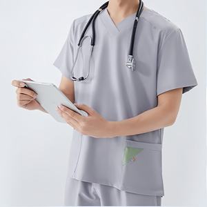Uniforme Médico Elegante y Antiarrugas en Oferta, Conjunto de Blusa y Pantalones para Trabajo Hospitalario - Product Image 4