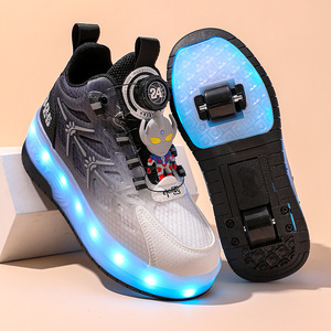 Patins à roulettes lumineux pour enfants, en mesh, avec roues souples et lumières, pour usage extérieur. - Product Image 1