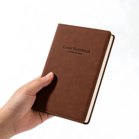 Carnets de notes en cuir PU imprimé de haute qualité, agenda marron, carnets à couverture rigide
