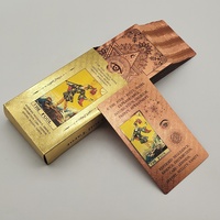 Jeu de Tarot Luxe Portable en Feuille d'Or, Cartes Oracle avec Bel Emballage Plastique, Jeu de Société pour Débutants, Rapport Qualité-Prix Excellent