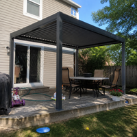 Pergola en aluminium thermolaqué résistant à la rouille, motorisée, à lames orientables, bioclimatique, écologique, pour patio extérieur, imperméable