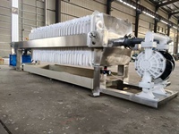 Presse à filtre à plaques et cadres 15m² pour déshydratation hydraulique des boues, traitement des eaux usées, séparation solide-liquide 630x630mm PP