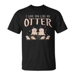 Camiseta I Love You Like No Otter de manga corta con cuello redondo, unisex, para adultos, regalo para parejas, recuerdos de boda, regalos para la fiesta nupcial - Product Image 1