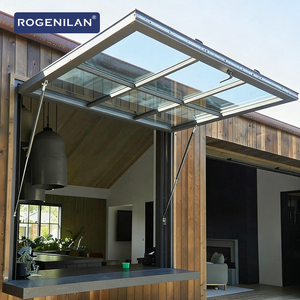 Fenêtres d'auvent Rogenilan en aluminium triple vitrage avec vérin à gaz et moustiquaire intégrée pour cuisine, bar, magasin - Product Image 6