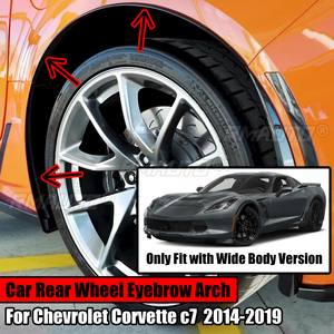 Molduras de Guardabarros Traseros para Chevrolet Corvette C7 2014-2019, Estilo Fibra de Carbono, Negro Brillante, Carrocería Ancha - Product Image 1