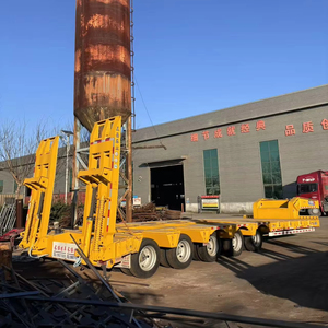 Semi-remorque à plateau surbaissé à 4 lignes, 8 essieux, 100 tonnes, 120 tonnes, en acier, disponible à la vente - Product Image 1