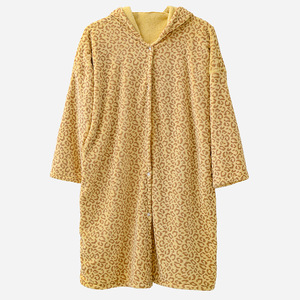 Nuevo Albornoz de Felpa Coral con Capucha y Estampado de Leopardo, Personalizado OEM, para Todas las Estaciones, Grueso, Absorbente, de Manga Larga, para Mujer - Product Image 5