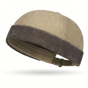Casquette rétro sans visière en coton lavé avec revers roulé, style marin, cadeau promotionnel - Product Image 3