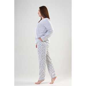 Conjunto de Pijama BAYAN XXL con Cuello Redondo y Manga Larga, Estampado Floral de Lujo, Spandex con Bolsillo Ovalado para Uso en Casa en Invierno - Product Image 2