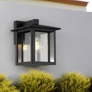 Linternas modernas de 15W E27 para exteriores IP44 Acero inoxidable negro con pantalla de vidrio a prueba de agua Montado en jardín <span class=keywords><strong>cuadrado</strong></span> para pared - Product Image 3