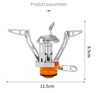 Réchaud miniature portable monobloc en acier inoxydable de qualité supérieure, ultra-léger, simple, pour l'extérieur, avec déflecteur de vent et allumage intégré