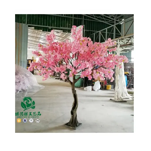 zhen xin qi crafts High Quality Plastic Artificial Sakura Indoor,Outdoor natrual Cherry Blossom Tree Centerpiece