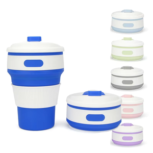 Taza de Café Plegable de Silicona de 350 ml, Resistente al Calor, Ecológica, Reutilizable, con Tapa Abatible, Apta para Alimentos, OEM - Product Image 1