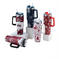 Gobelet isotherme en acier inoxydable de 40 oz, Cadeaux d'art chrétien, Ensemble de tasses créatives, Gobelet avec paille, Tasses personnalisées avec Coozie