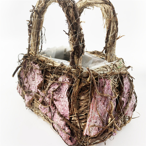 Grande giardino di orchidee rustico naturale Rattan <span class=keywords><strong>vaso</strong></span> verde verticale cesti appesi fioriere <span class=keywords><strong>vaso</strong></span> pianta - Product Image 2