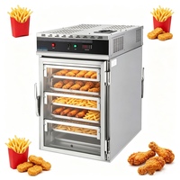 Équipement de maintien au chaud commercial avec étagères réglables, vitrine chauffante pour restauration rapide, présentoir chauffant pour charcuterie, vitrine de comptoir