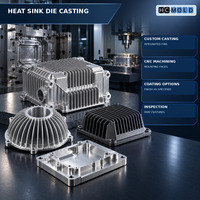 Dissipateur thermique de qualité export, moulé sous pression, pour dissipateurs thermiques et boîtiers thermiques personnalisés, avec usinage CNC et revêtement