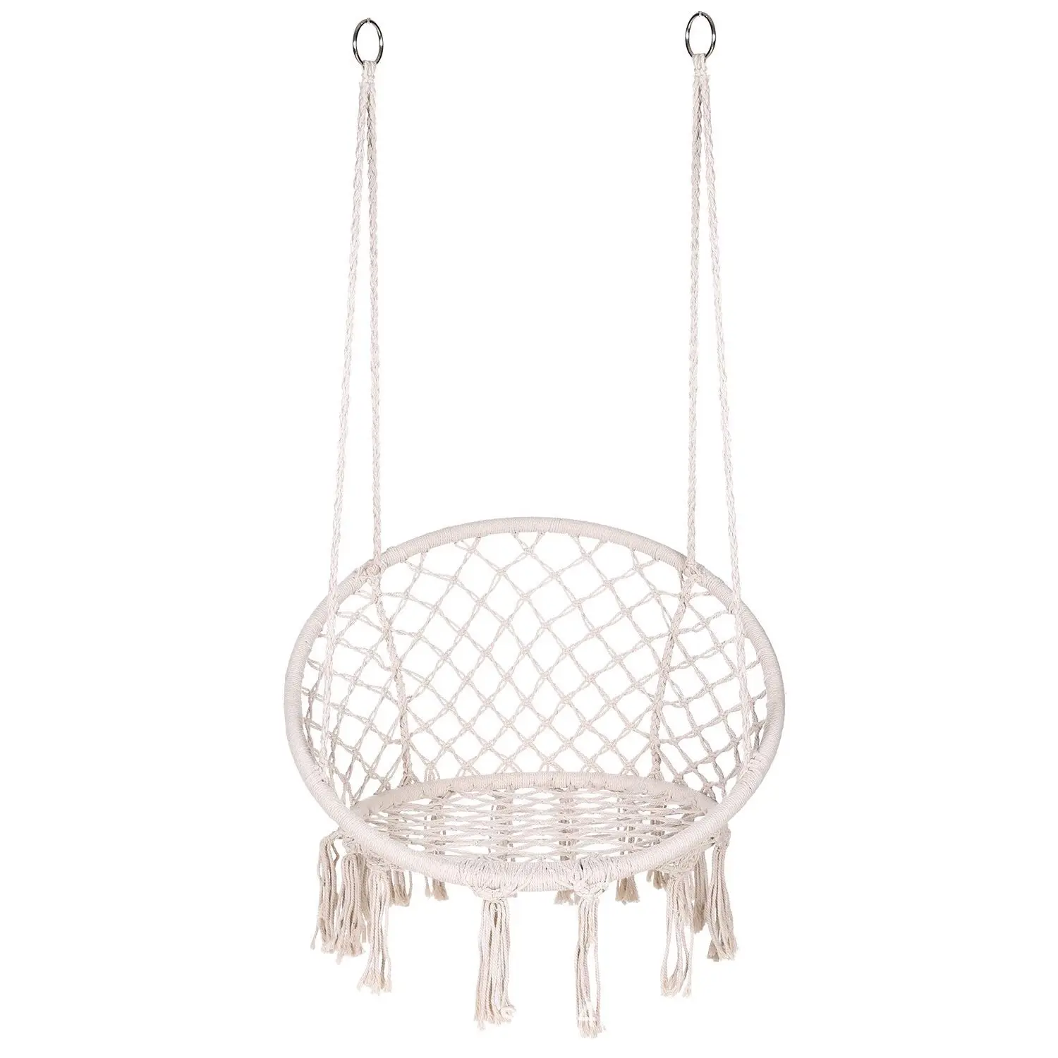 Outdoor Garden Hanging Black Macrame Baumwoll seil Schaukel Hängematten stuhl