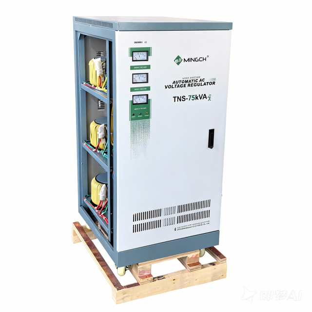 75kVA Three-Phase Servo Automatic Voltage Stabilizer ISO Certified, Analog Meter Display with Customizable Voltage and Interface