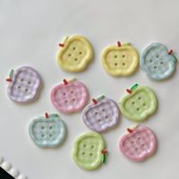 Résine Artisanat Nouveau Mignon Imprimé Plaid pomme Boutons DIY Vêtements Chaussures et Chaussettes avec des Matériaux Faits À La Main