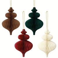 Umiss Décorations de Noël Écologiques : Lanternes et Boules en Papier pour Arbre de Noël, Ornements Artisanaux avec Aimant pour la Maison