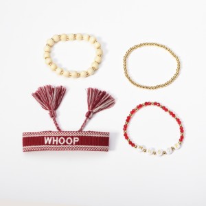 Bracelet d'amitié personnalisé tissé, bracelet brodé Whoop, bracelet réglable fait à la main avec nom - Product Image 4