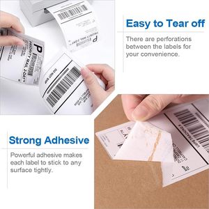 Étiquettes d'expédition thermiques professionnelles 4"x6" 500 pièces, papier d'étiquettes thermiques adhésif imperméable pour UPS FedEx Ecommerce Shipping Paper - Product Image 6