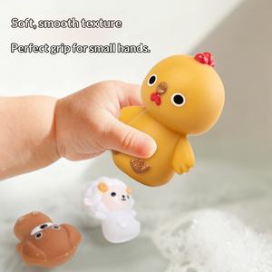 Giocattoli Ecologici per Bambini, Animali Galleggianti Educativi, Bambole a Mano, Giocattoli da Bagno <span class=keywords><strong>in</strong></span> Silicone Impilabili per Neonati - Product Image 3