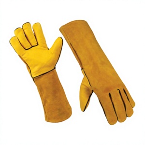 Gants de soudage en cuir fendu de grain de peau de vache Gants de protection du travail de soudeur TIG robustes Gants de travail de sécurité des mains industrielles - Product Image 1