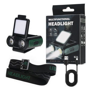 Linterna frontal LED COB con sensor, luz con clip para gorra, linterna frontal recargable por USB, linterna frontal con batería integrada, linterna frontal LED para pesca y camping - Product Image 1