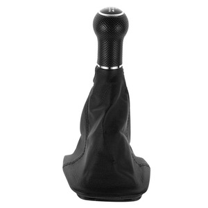 Black Leather Gear <b>Shift</b> <b>Knob</b> Cover For Volkswagen Golf 4 Manual Transmission Ergonomic Design - Product Image 5