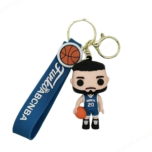 Nuevo Llavero Deportivo de Baloncesto 3D de Dibujos Animados, Llavero de PVC con Forma de Balón, Colgante de Baloncesto de Silicona y Plástico para Regalo Infantil - Product Image 2