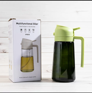 Botella Pulverizadora de Aceite Para el Hogar Dos en Uno de Vidrio con Prensado Automático de Gran Capacidad de 470 ml - Product Image 4