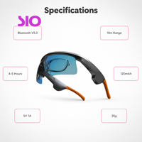 Lunettes de cyclisme intelligentes avec audio sans fil, haut-parleur intégré, microphone, chargement magnétique, commande par bouton, musique, verres sportifs